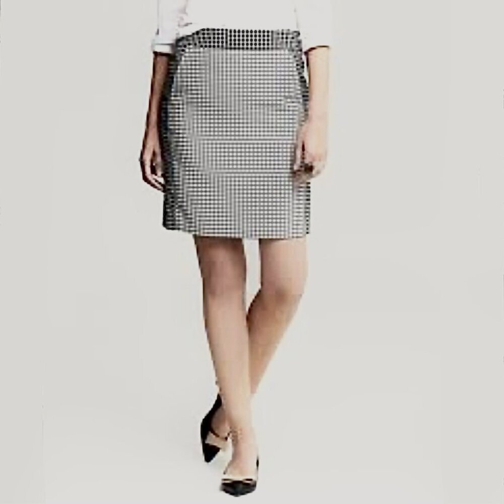 Size‎ 2 - Banana Republic Geometric Jacquard Black White Pencil Skirt